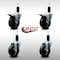 Service Caster 4'' SS Soft Rubber Swivel 1-1/4'' Expanding Stem Caster Set 2 Total Lock Brakes, 4PK SCC-SSEXTTL20S414-SRS-2-S-2-114 - alternate 2